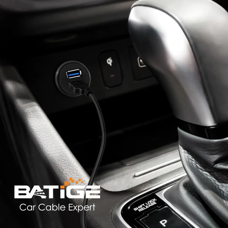 BATIGE 2 Ports Dual USB 3.0 Male to USB 3.0 Female AUX Flush Mount Car Mount Extension Cable for Car Truck Boat Motorcycle Dashboard Panel -6ft - Image 4