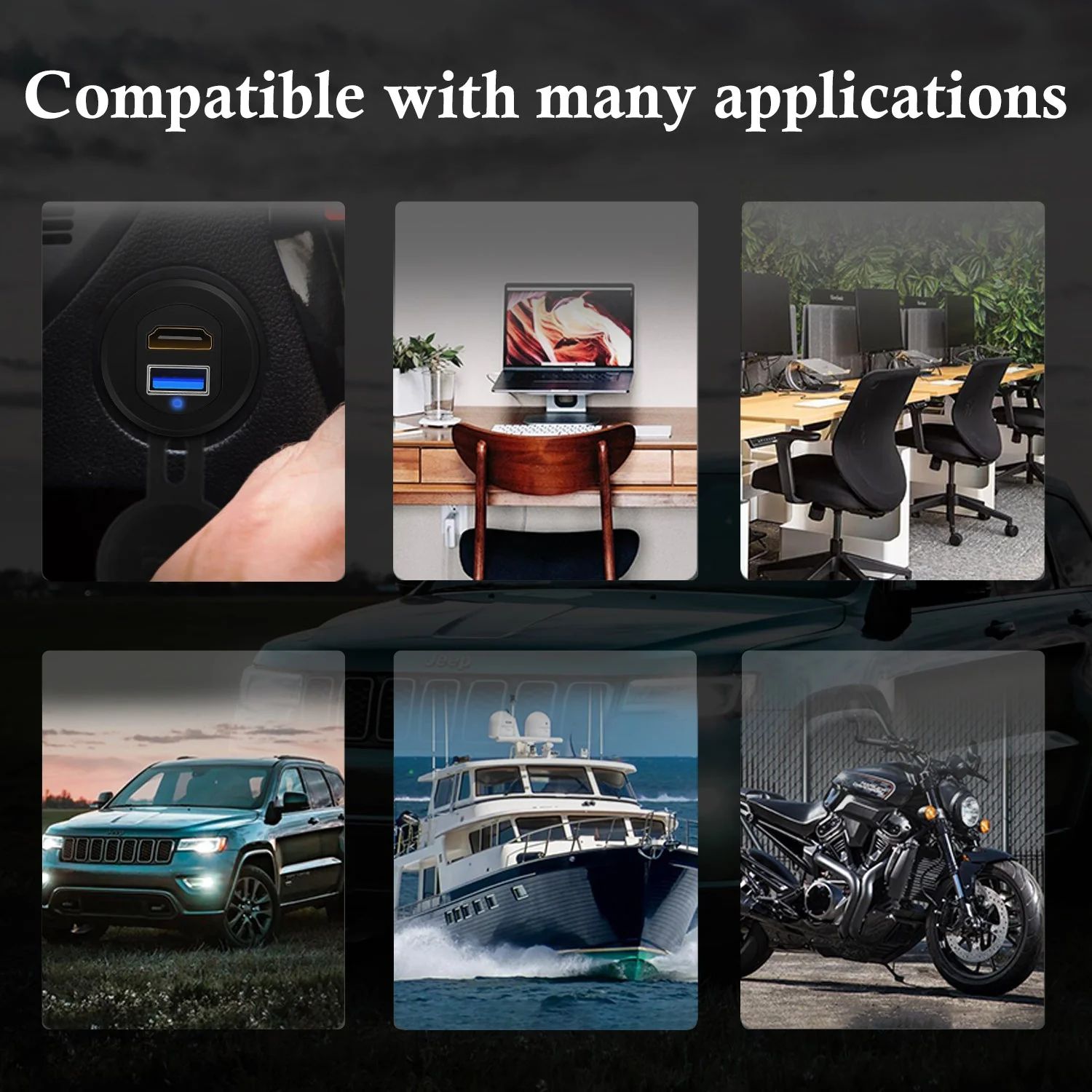BATIGE USB 3.0 HDMI Car Mount Flush USB Port Cable, Alloy Shell HDMI USB3.0 Dash Panel Extension Cable with LED Indicator for Car Boat Motorcycle -3ft - Image 5