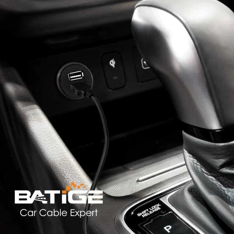 BATIGE Dual 2 USB Female Car Mount Flush Cable Two Ports Can Charge and Transfer Data at The Same Time Car Waterproof USB Cable - 3ft - Image 4