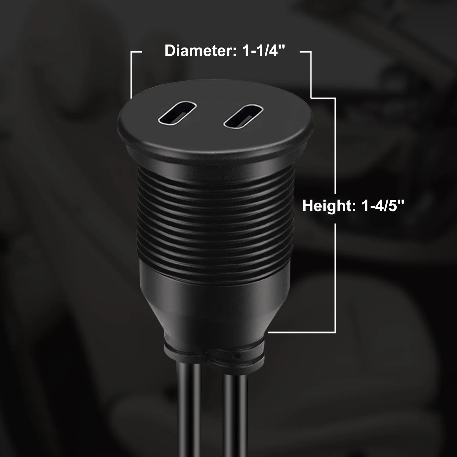 BATIGE Dual Port USB 3.0 Male to Type C 3.0 Female 2 Ports Car Mount Flush Cable Waterproof Extension for Car Truck Boat Motorcycle Dashboard Panel - 3ft - Image 5