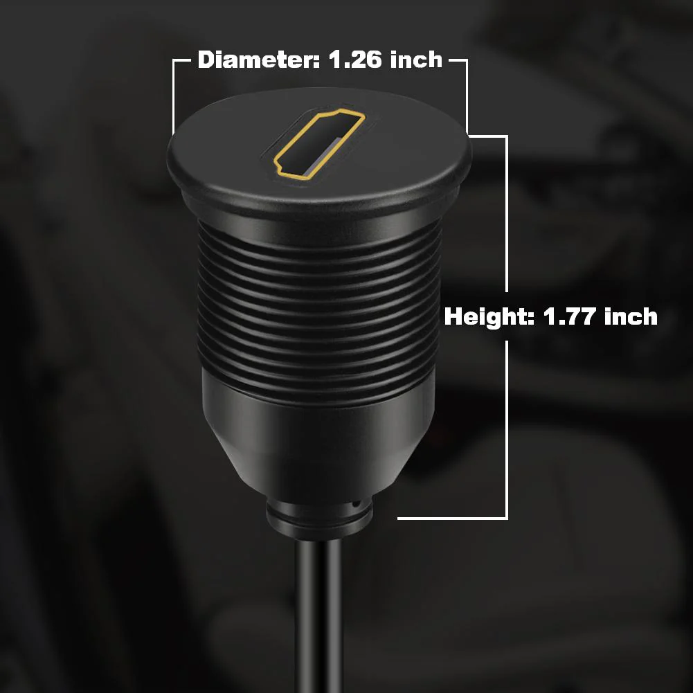 BATIGE HDMI Male to Female Car Mount Flush Extension Cable Truck Boat Motorcycle Dashboard Flush Mount with Mounting Panel - 3ft - Image 4