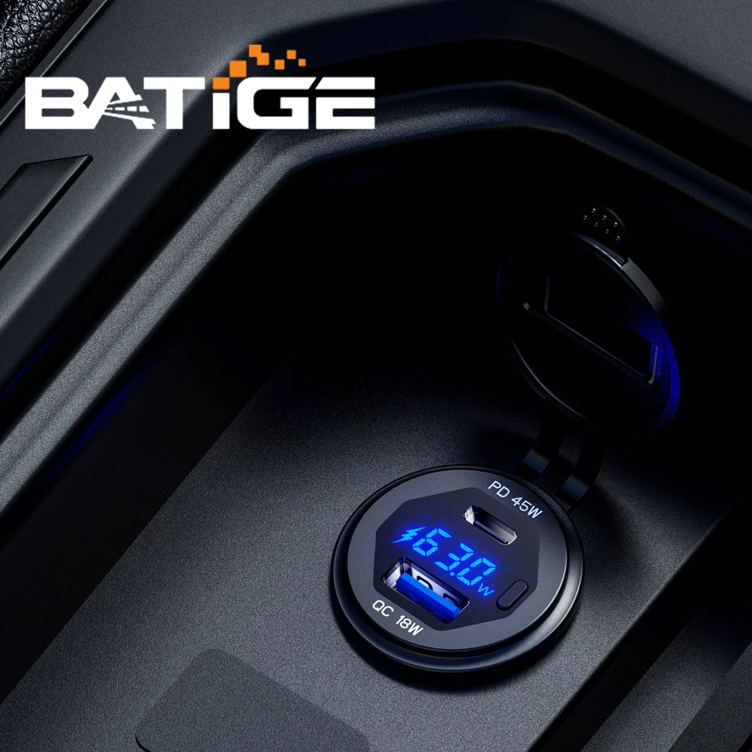 BATIGE PD 45W USB C Quick Charger 18W USB 3.0 Charger Socket Waterproof with Switch LED Voltmeter and Wire Fuse DIY Kit for 12V/24V Car Boat Marine ATV Bus Truck RV Motorcycle - Image 7