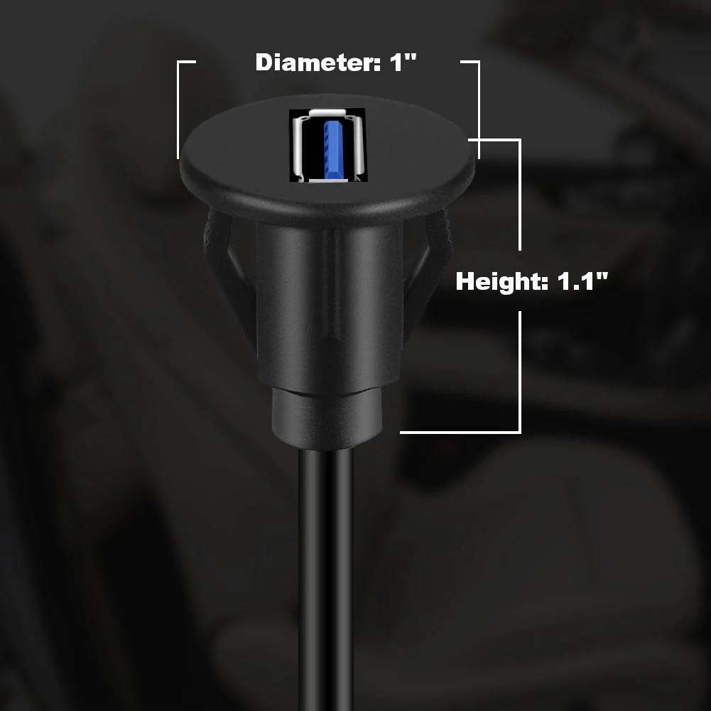 BATIGE Small USB 3.0 Male to Female Car AUX Mount Flush Panel Extension Cable for Car Truck Boat Motorcycle Dashboard 6ft - Image 7