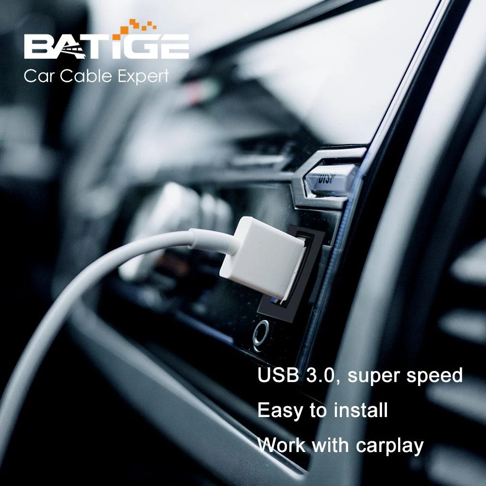 BATIGE Square Single Port USB 3.0 Panel Flush Mount Extension Cable with Buckle for Car Truck Boat Motorcycle Dashboard 6ft - Image 5