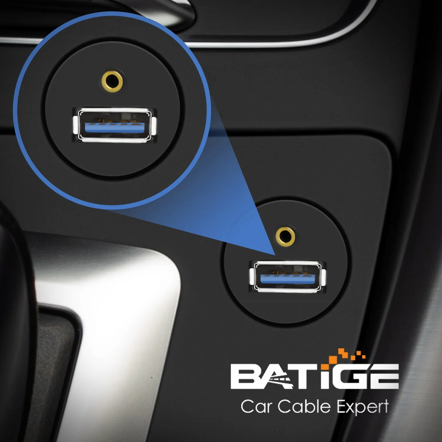 BATIGE USB 3.0 & 2 RCA Male to 3.5mm USB3.0 Female Car Mount Flush Cable 2RCA USB 3.0 Flush Mount Extension Cable - 6ft - Image 2