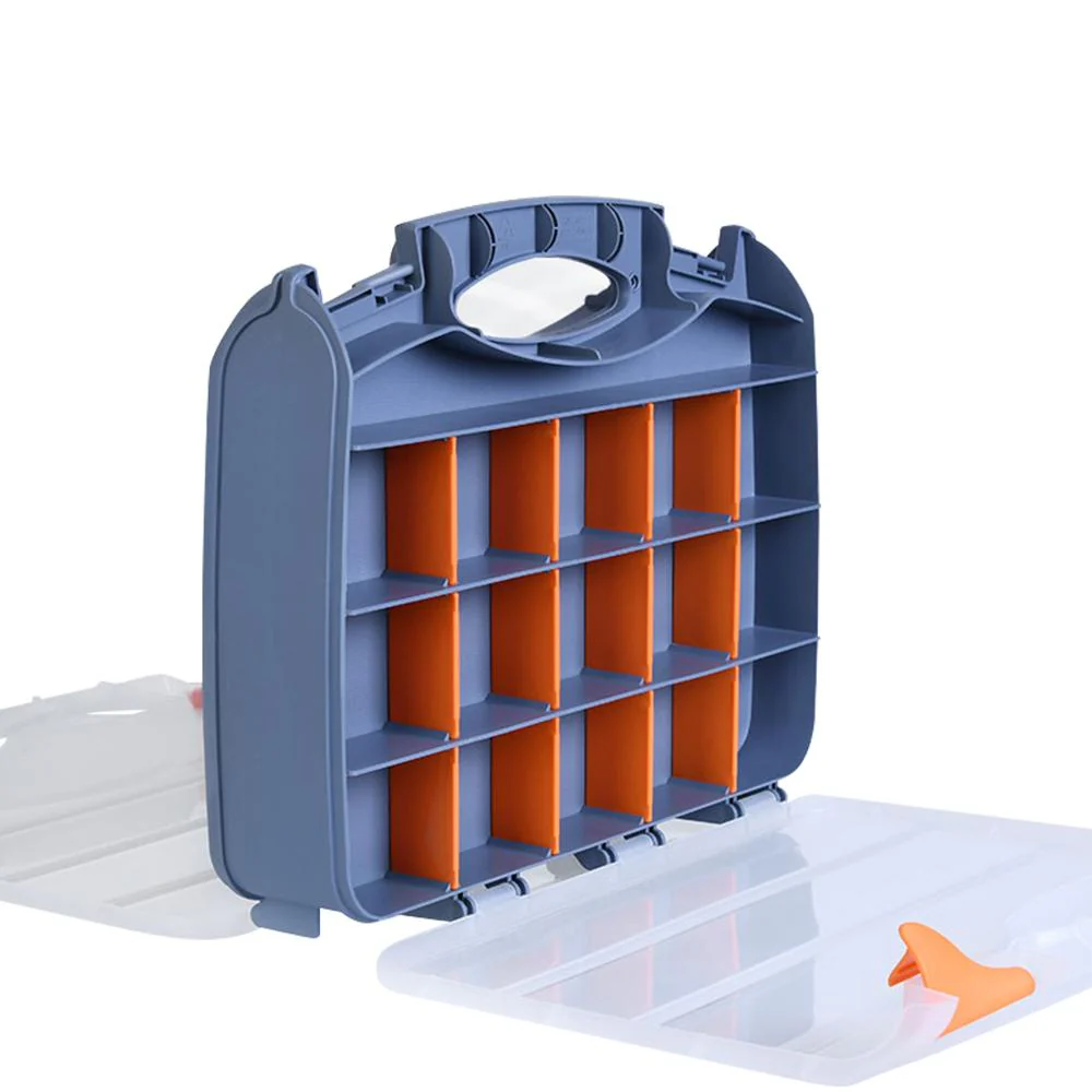 SUXOGU Double Side Tools Organizer Customizable Removable Plastic Dividers Excellent for Screws Nuts Bolts and Small Parts 30-Compartment, Hardware Box Storage, Compartment Box, Lego Electronic Component Classification - Image 3