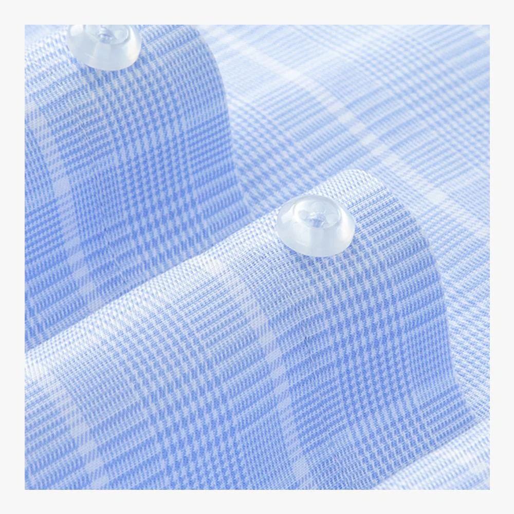 WYMAPLE Cotton Plaid Shirt Buttoned Down Shirt Slim Fit Business Dress Shirts Men's Long Sleeve wear Spring, Autumn and Winter - Image 3