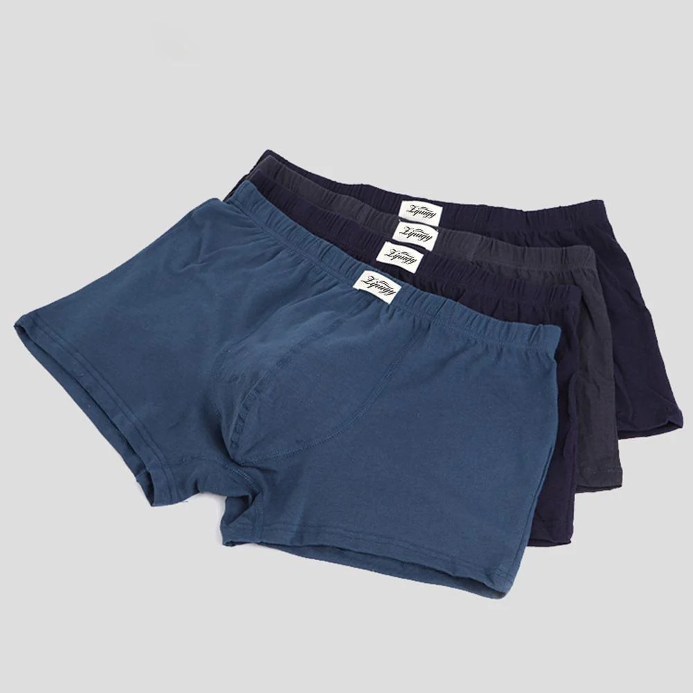 ZIPUGY Men's Underwear 100% Cotton Breathable Covered Waistband Boxer Briefs Multiple Packs Available Loose Large Size Pants Men's Four Seasons - Image 3
